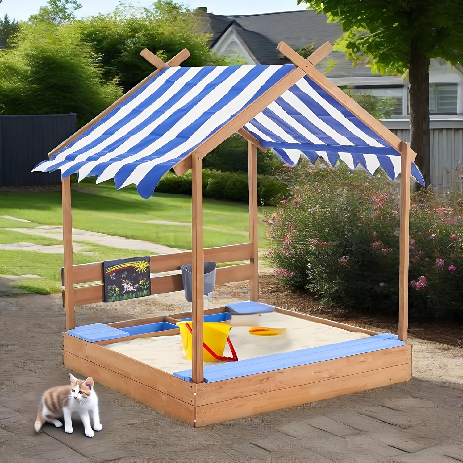 Kids Sandbox With Roof Kids Large Wooden SandBoxes With