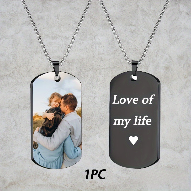 

Pendant Necklace, Personalized Photo Text, Valentine's Day Or Family Gift, Father's Day Gifts