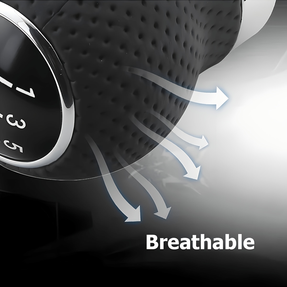 TEMU Pommeau de de vitesses universel noir pour modification intérieure de voiture, tête de de vitesses et durable en nylon + d'aluminium + cuir de ,