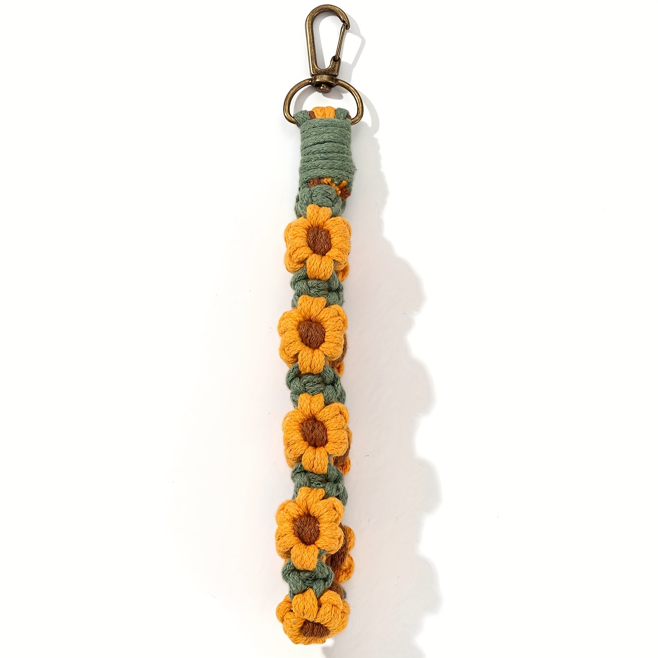 1pc, Handmade Spring Breath Colorful Flower Keychain Pendant Diy Daisy Knitting Crochet Hook Needle Girl Bag Accessory Gift Bag Pendant