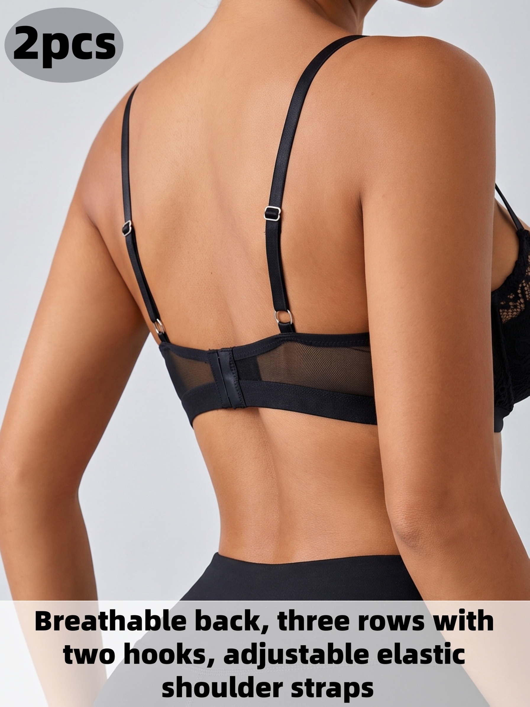 Women's Lace Bra Set, 2pcs Wire-Free Comfortable Fashion