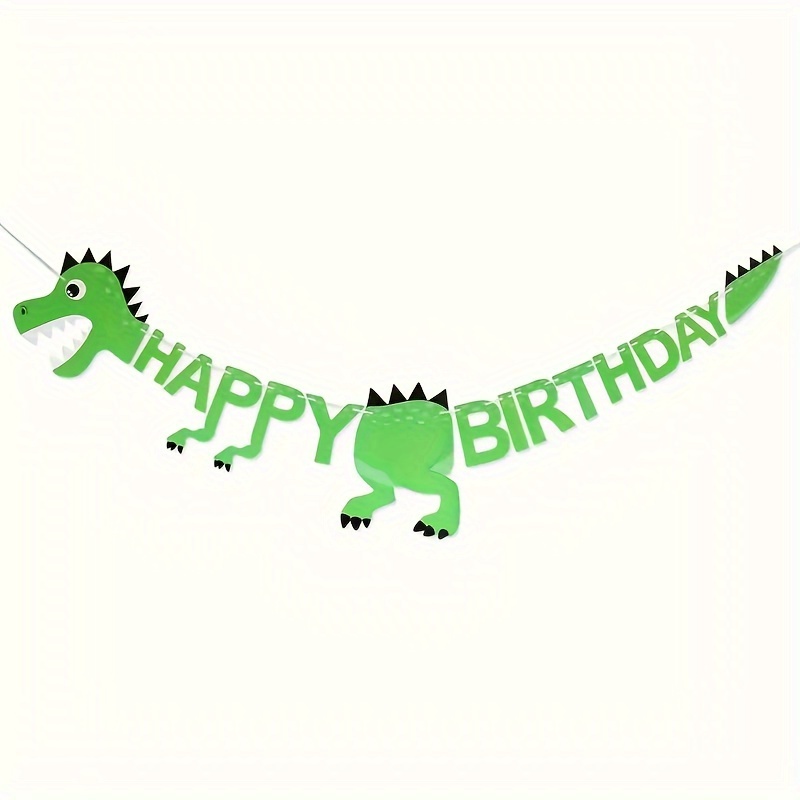 

1pc, Dinosaur Happy Birthday Banner, Cute Birthday Party Hanging Decoration Wall Decoration Birthday Party Background Arrangement Hanging Flag Banner