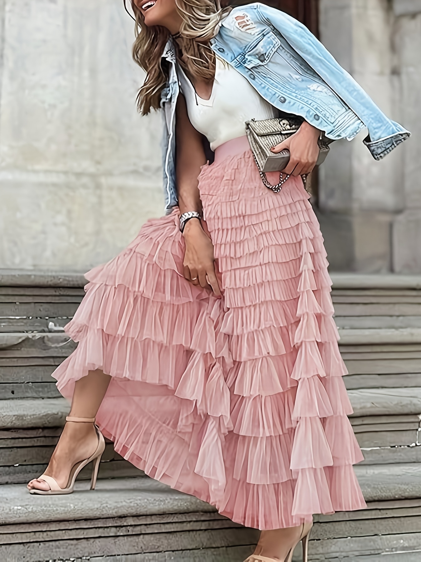 Pink 90s Aesthetic Skirt Bangyeer Women Mini Skirt Low Waist Lace