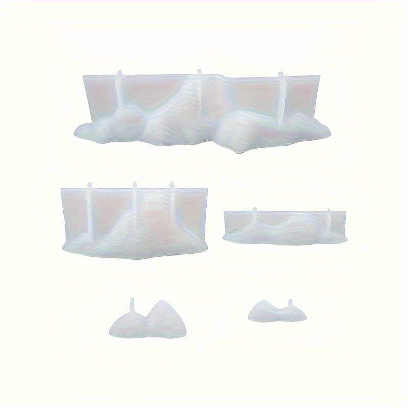 Image of Set Of 5 Silicone Molds For Rock Ornaments, Suitable For Resin And Epoxy Casting In A 3d Design