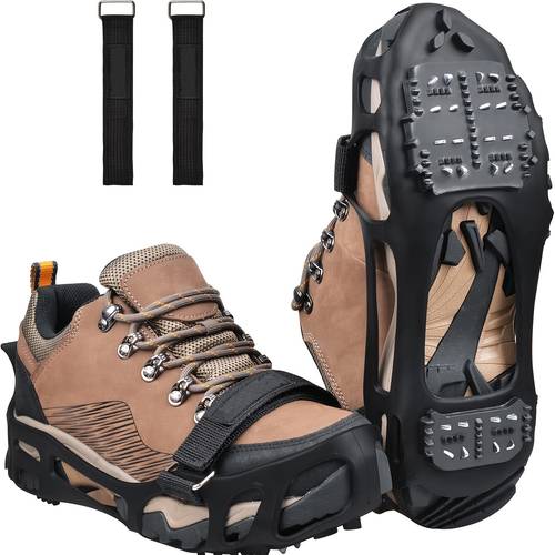 crampones de hielo, púas antideslizantes para zapatos y botas, para , para caminar en invierno, calzado de goma elástica con 24 tacos