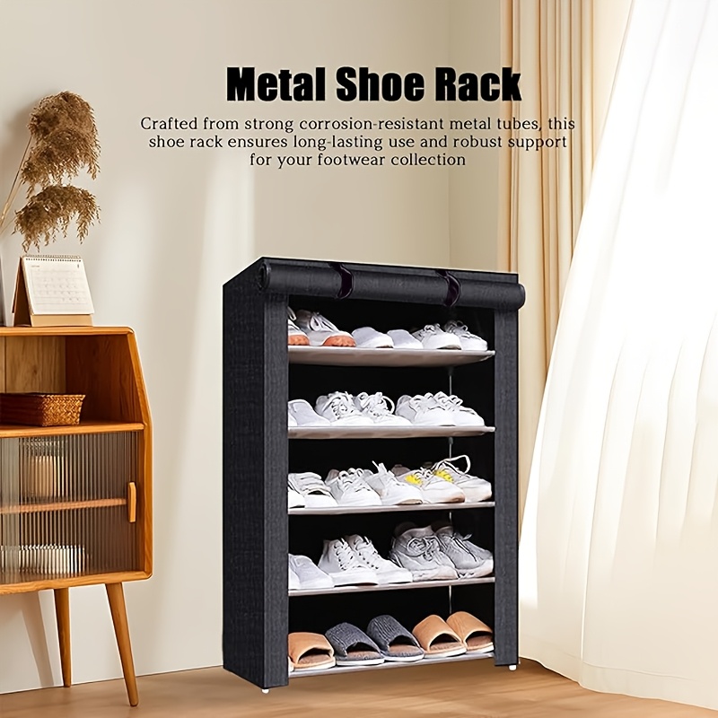 TEMU 6 Shoe Rack With Dust-proof Rolling Shutter Door, Easy And Convenient Assembly, Space- Home Storage Cabinet, Suitable For Entrance, , Bedroom,