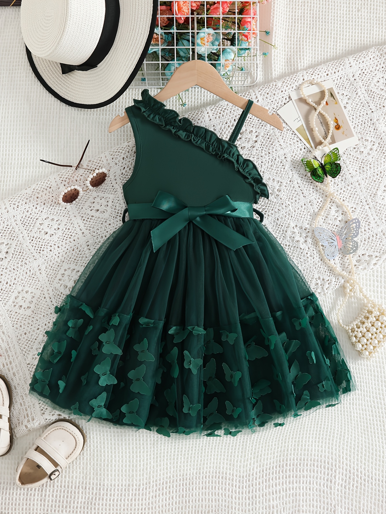 slim fit dress slacks Enchanted Rose Forest Green Girls Tulle Party Dress