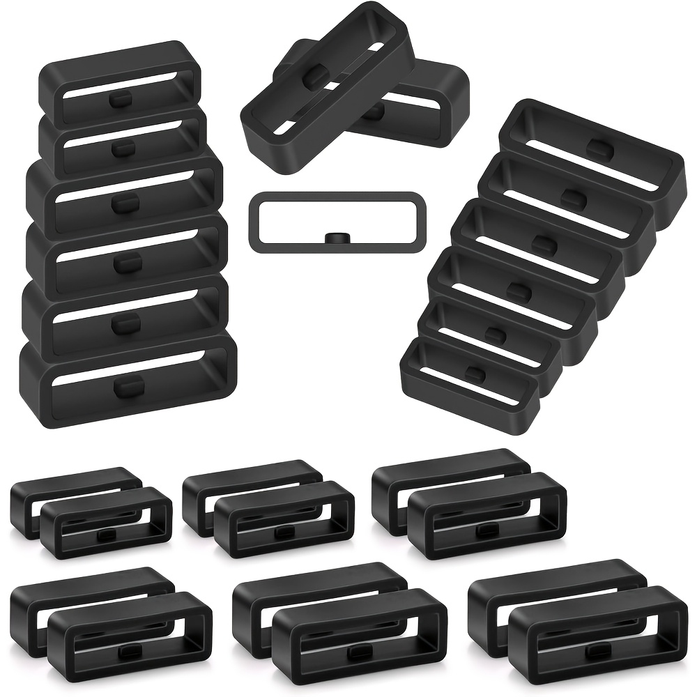 TEMU 24pcs Boucle de Bracelet de Montre en Silicone, Support de Bracelet de Remplacement, Anneaux de Fermeture à Boucle Compatibles avec les Montres