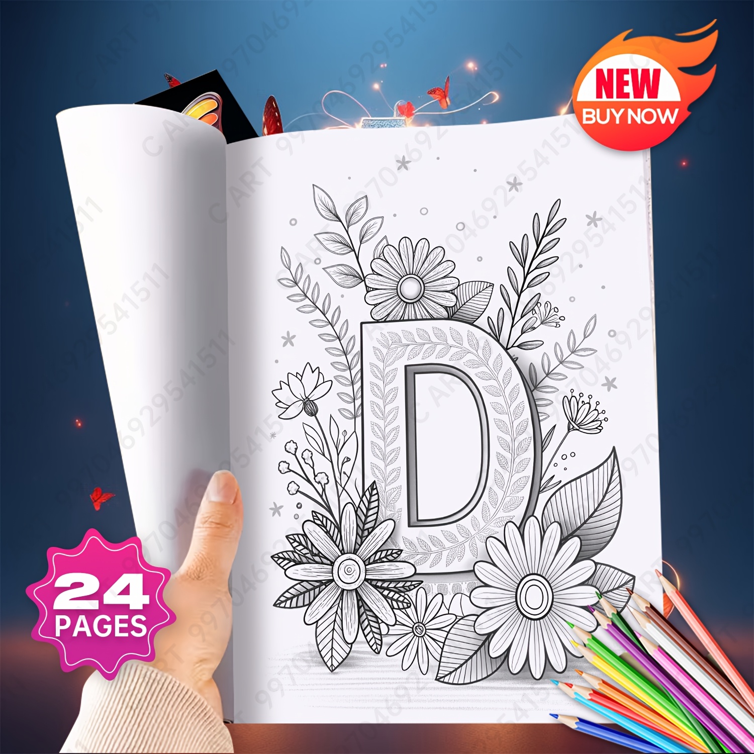 TEMU Libro da colorare per adulti con alfabeto A-T - Motivi rilassanti, regalo per San, Natale, Halloween e compleanni, hobby per , libro da colorare