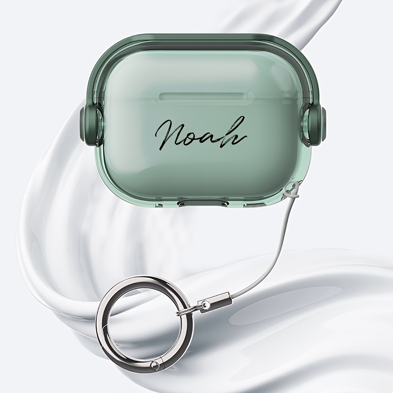 TEMU transparente para auriculares personalizable con , dije y gancho para cordón, compatible con for Pro 3