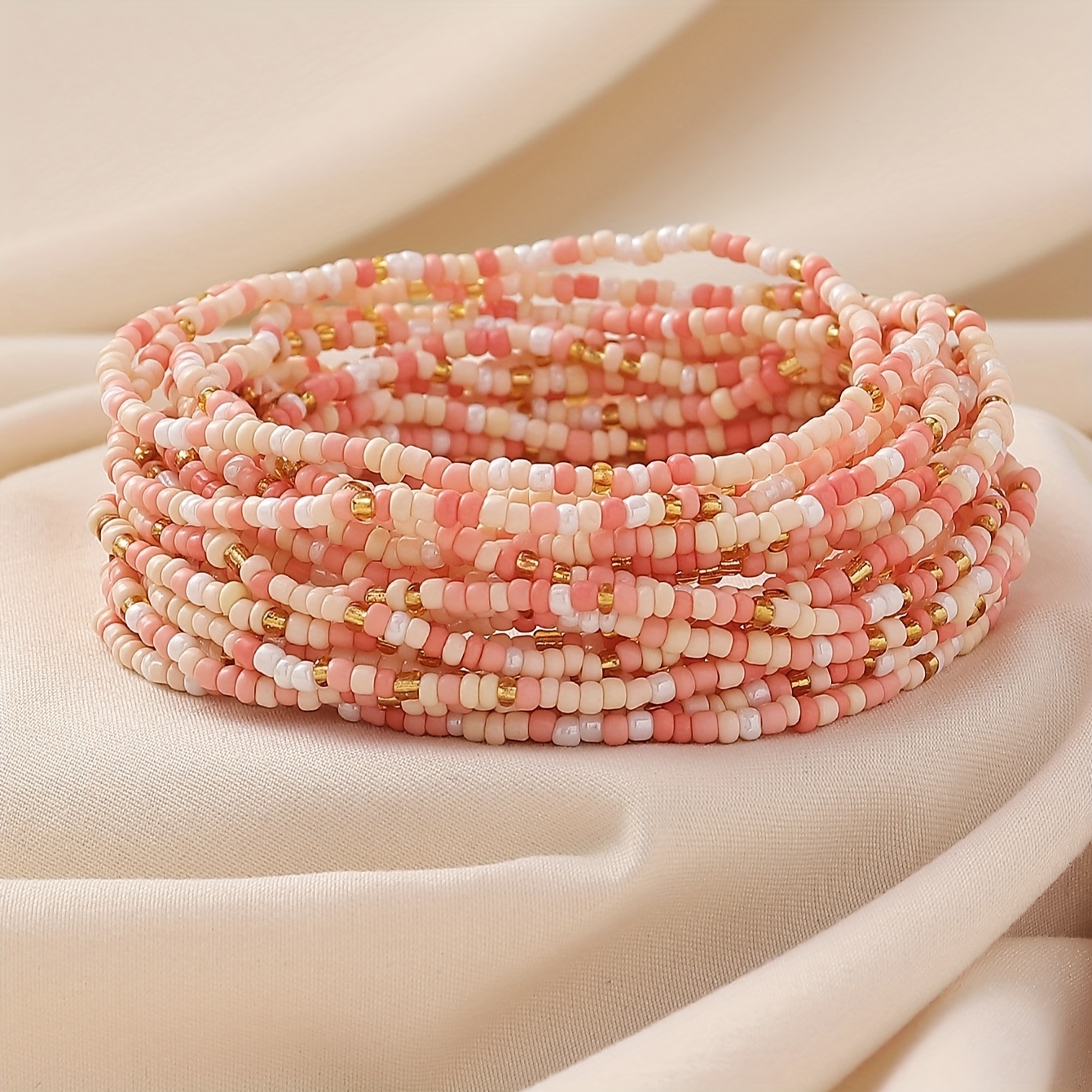 20pcs Bohemian Vacation Colorful Beaded Strand Bracelet Set Suitable For Women' Beach Casual Wear Diy Matching