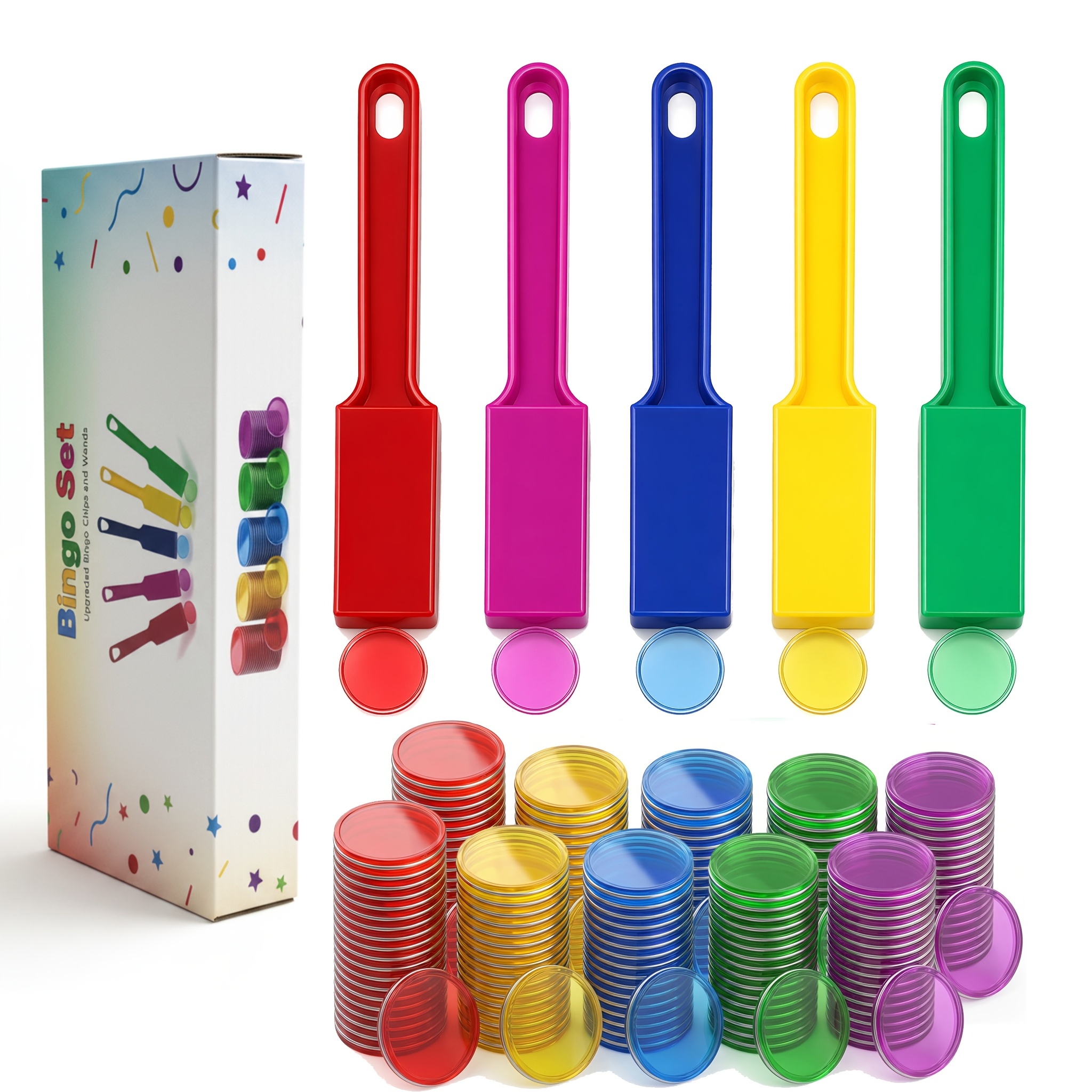 TEMU [christmas Gifts] Party Games 5pcs Rods And 107pcs Round (random Colors) For Large Group Games, Family , Sensory Boxes, For Large Size Counting
