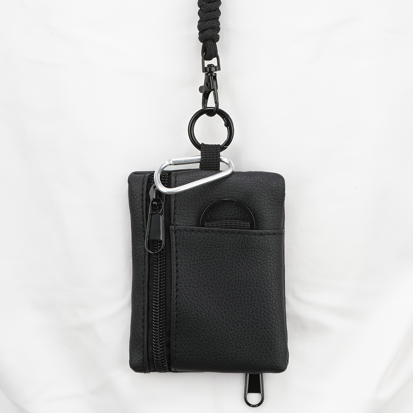 Image of 1pc Minimalist Multi-functional Neck Or Waist Pouch, Brand Camping Hiking Fishing Coin Zipper Card Holder Key Earphone Lanyard Bag, Small Item Storage Wallet, , Lanyard Length Approximately 45cm