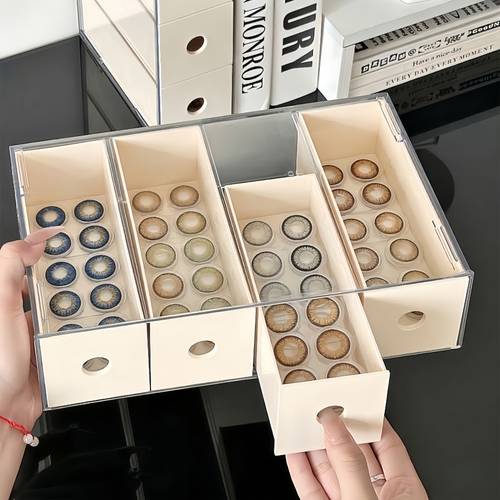 2pcs stackable acrylic storage box transparent small drawer organizer for daily disposables dustproof vanity makeup organizer for bathroom and desktop storage box for stationery jewelry and makeup multi functional plastic container