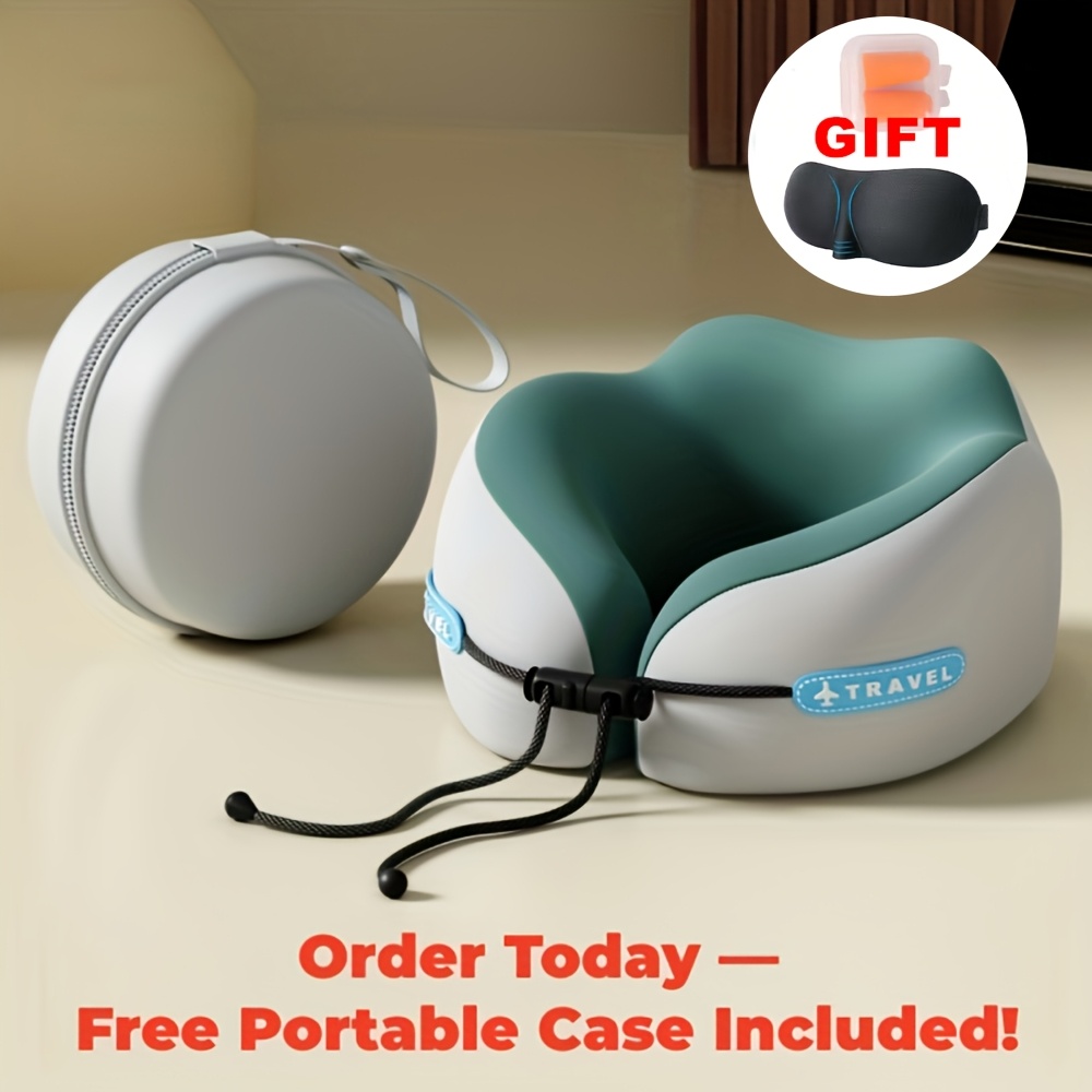 TEMU Portable Neck Pillow Suitable For Travel Use-ergonomic Memory Foam Neck Cushion, Compact And Lightweight Design, Easy To Store, Comfortable Rest