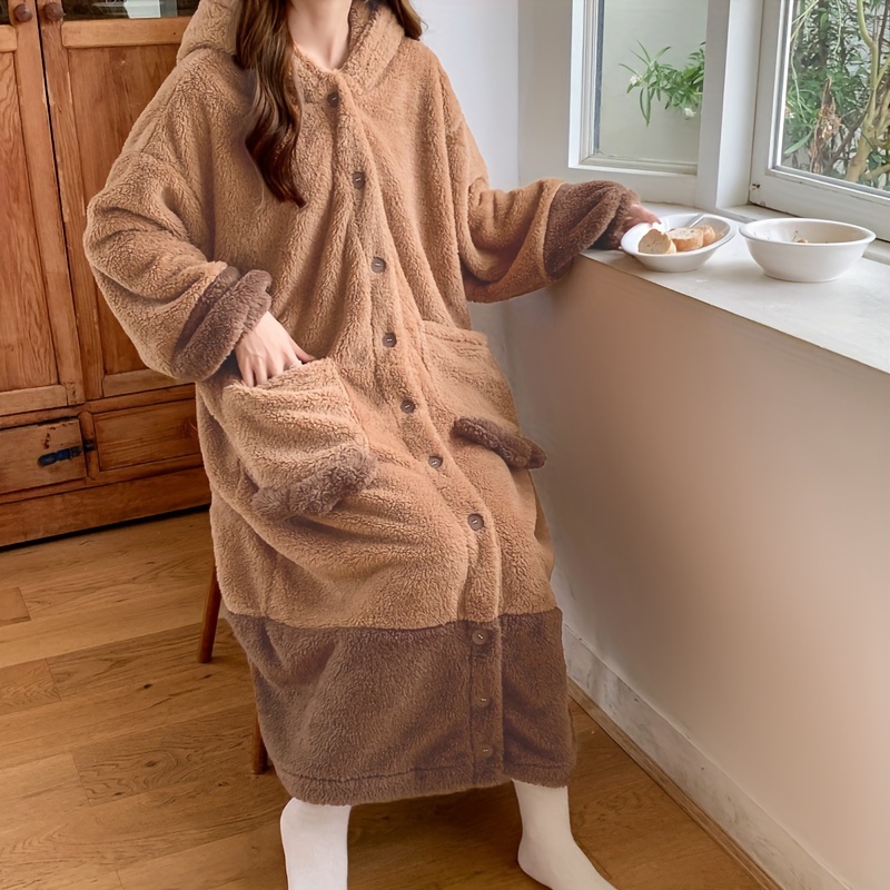 Vestaglia in Peluche con Maniche Lunghe da Donna, Coperta Invernale in  Pile di Corallo con Cappuccio per la TV e Pigiamino per Halloween