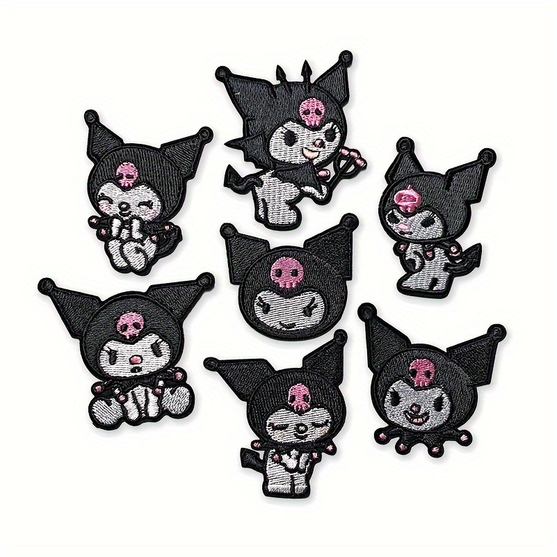 

7pcs Kuromi Embroidery Patches Embroidered Bag Clothes Patches For Clothes, Dress, Hat, Jeans Clothing Diy Accessories