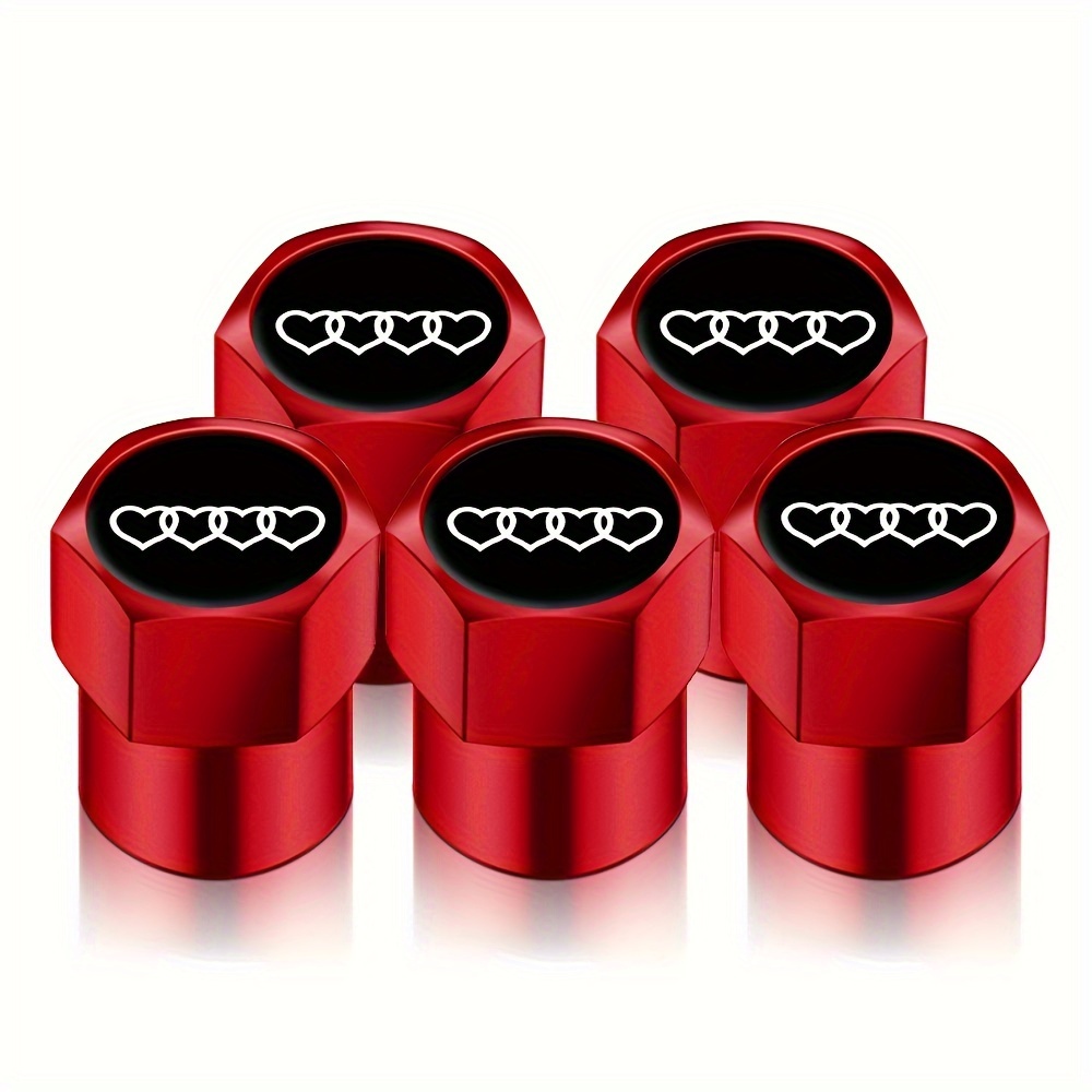 

5pcs/set Diy Universal Car Wheel Tire Air Valve Caps Stem Covers, Auto Bike Bicycle Truck Sticker 4 Hearts Shaped Car Styling Decorative Accessories Gift