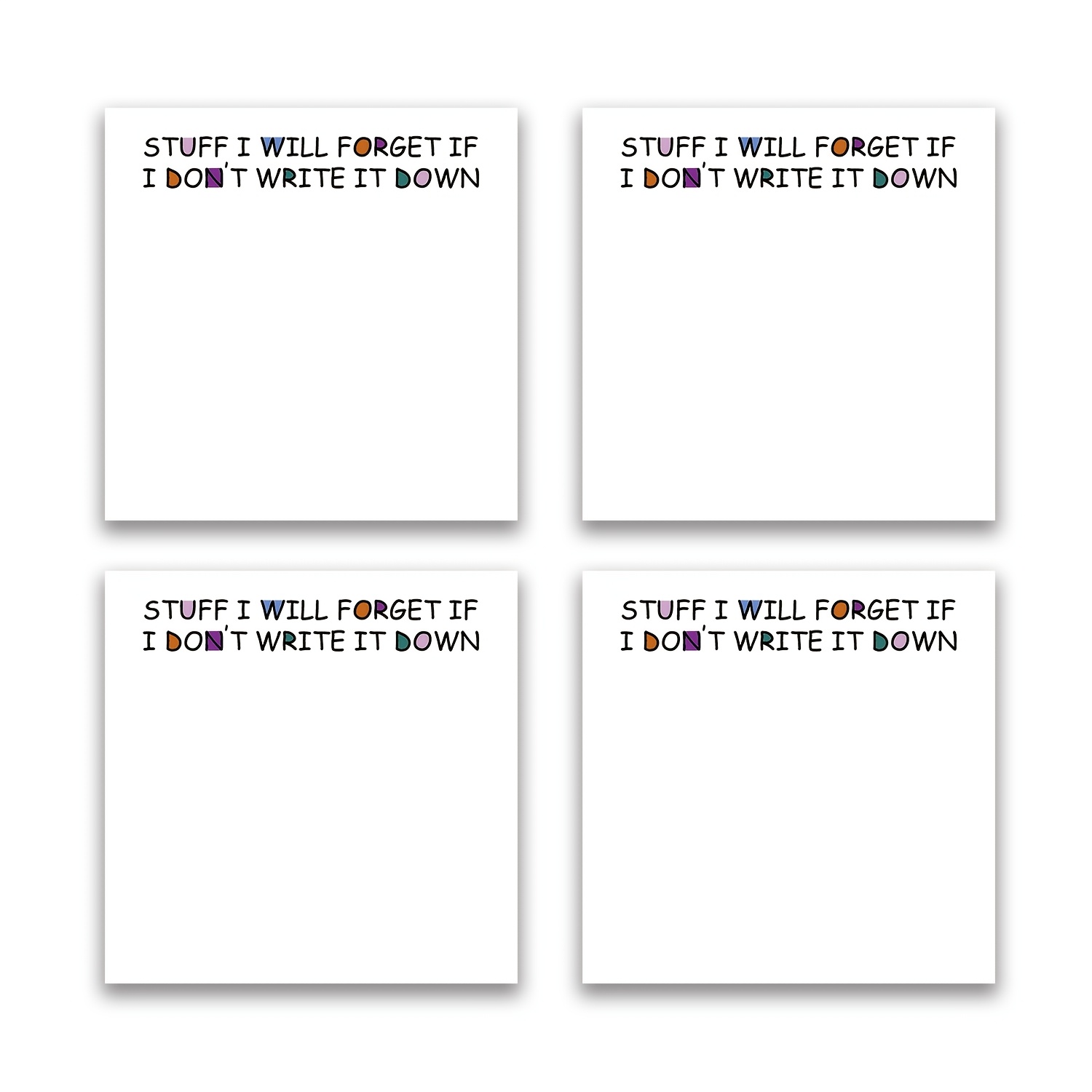 1pc/4pcs Sticky Notes 3x3 Cute And Beautiful Note Planner Notepad - Each Book Contains 50 Sheets - Desk Accessories For School, Office And Home - Ideal Gift For Teachers, Women And Colleagues