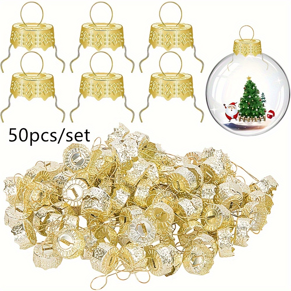TEMU 50 Pezzi Rotondi Ornamento Sfera Natalizia Dorati Rimovibili Ganci in Metallo Ornamenti di Ricambio Natale Capodanno Decorazioni per la Casa
