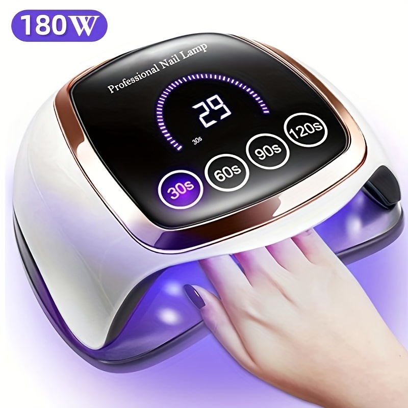 

1pc V3 Uv Nail Lamp With 42 Leds, 180w High Power, 4 Timer Settings, Auto Sensing, Professional Gel Polish Dryer For Manicure Salon Equipment, Unscented, 110-240v Plug, Uv Lamp For Gel Nails