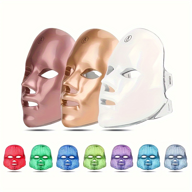 

7-color Led Beauty Mask Facial Skin Care Mask, Face Mask Machine With Light Photon Energy, Home Spa Experience, Usb Rechargeable, Adjustable Strap