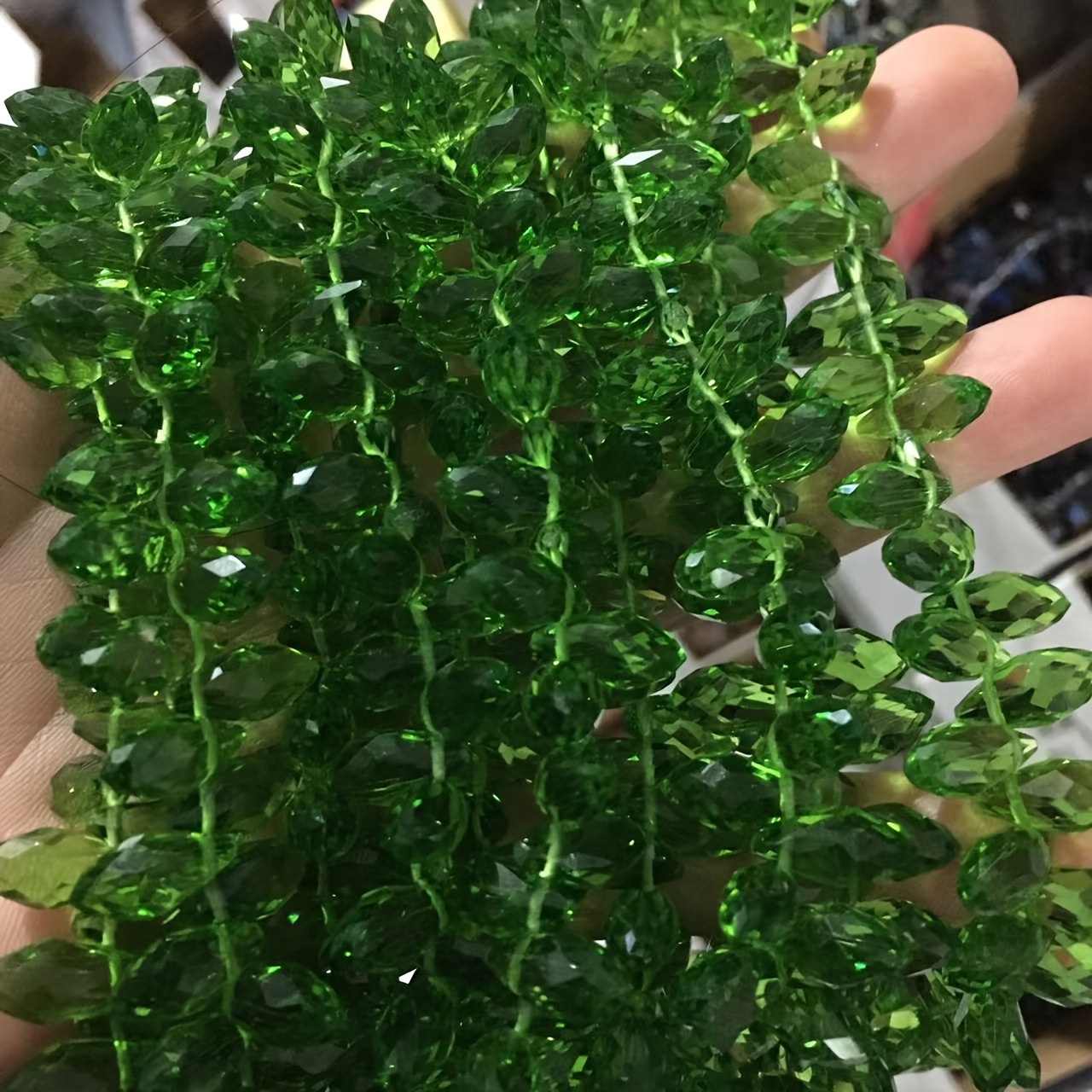 95pcs (6mm X 12mm) Large Teardrop Glass Beads - Horizontal Hole Water Drop Jewelry Beads For Diy Necklace, Earrings, Nail Art Charms - Transparent Color (bulk Strand)