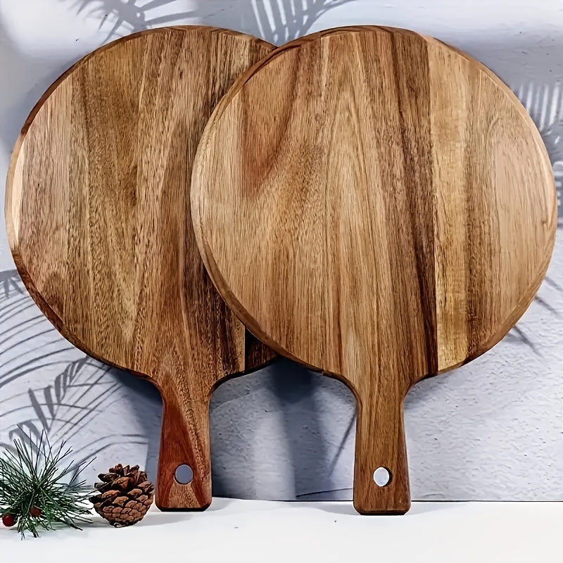 Rundes Schneidebrett Aus Holz – 28 Cm, Für Pizza, Käse, Servieren
