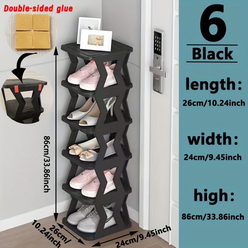 1pc Entryway Shoe Rack, Narrow Vertical Foldable Detachable Space- Compact Dustproof Sturdy Durable Shoe Storage Organizer Suitable For Home, Dormitory, And