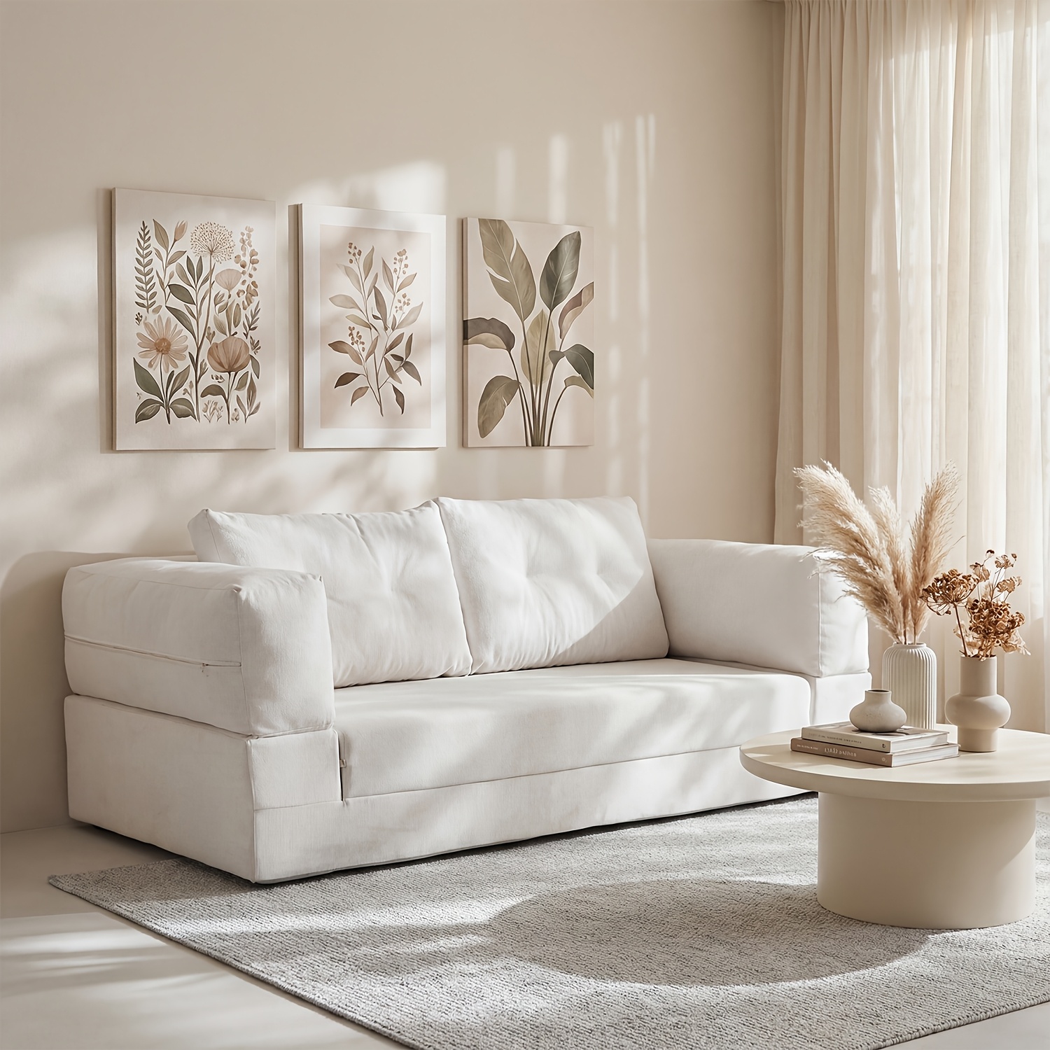 Image of Folding Sofa Bed 170cm Long Suitable For Placement Room Or Dimensions 170cm Long X 90 To 180cm Wide X 60cm High White