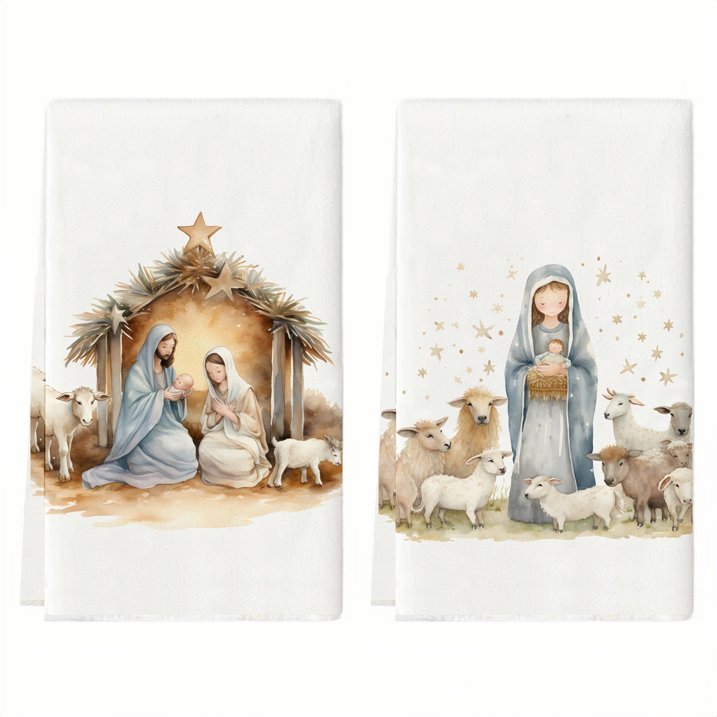 TEMU 2 Christmas Kitchen Towels Featuring Of, Holiday Decorative Hand Towels, Soft And Absorbent Drying Cloths, Kitchen Decor, Table Decorations, Kitchen Supplies, Home Decor