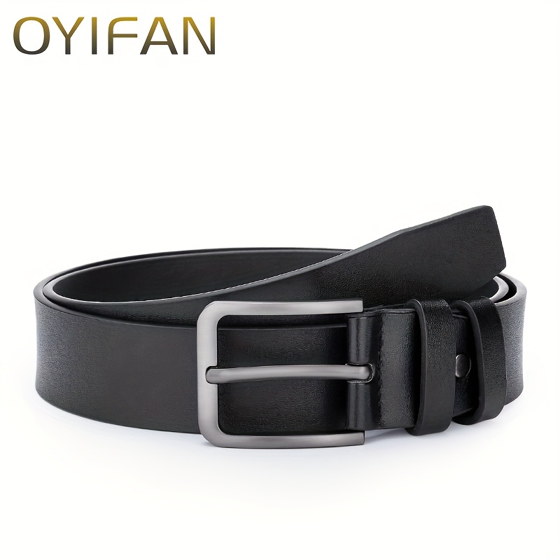 2 pack premium mens business belt pin vintage genuine leather belt for business and casual trousers comfortable and adjustable details 5