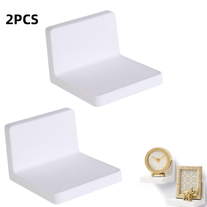 TEMU New 2pcs High-quality Plastic White Wall-mounted Shelf, Partition Bathroom Storage Rack, , Kitchen Storage, Bedroom Storage, Bathroom Storage,
