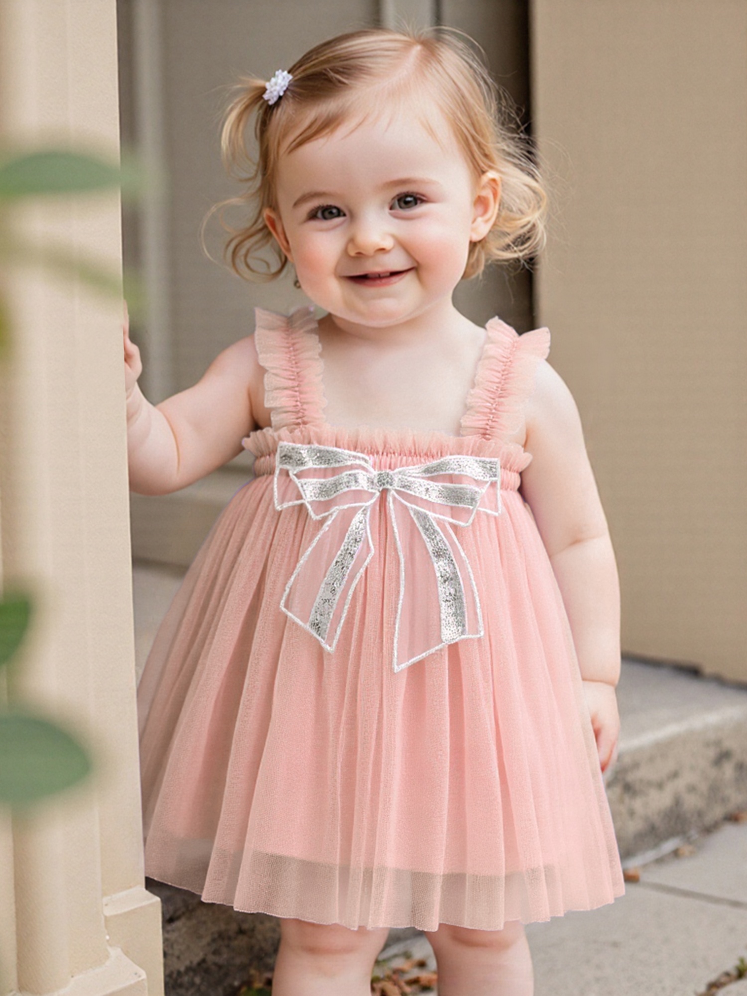 kids girls summer cami dress sleeveless sequins bow a line - Temu
