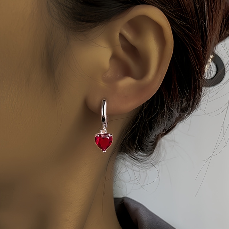 Women's Stylish Minimalist Red Synthetic Earrings Set