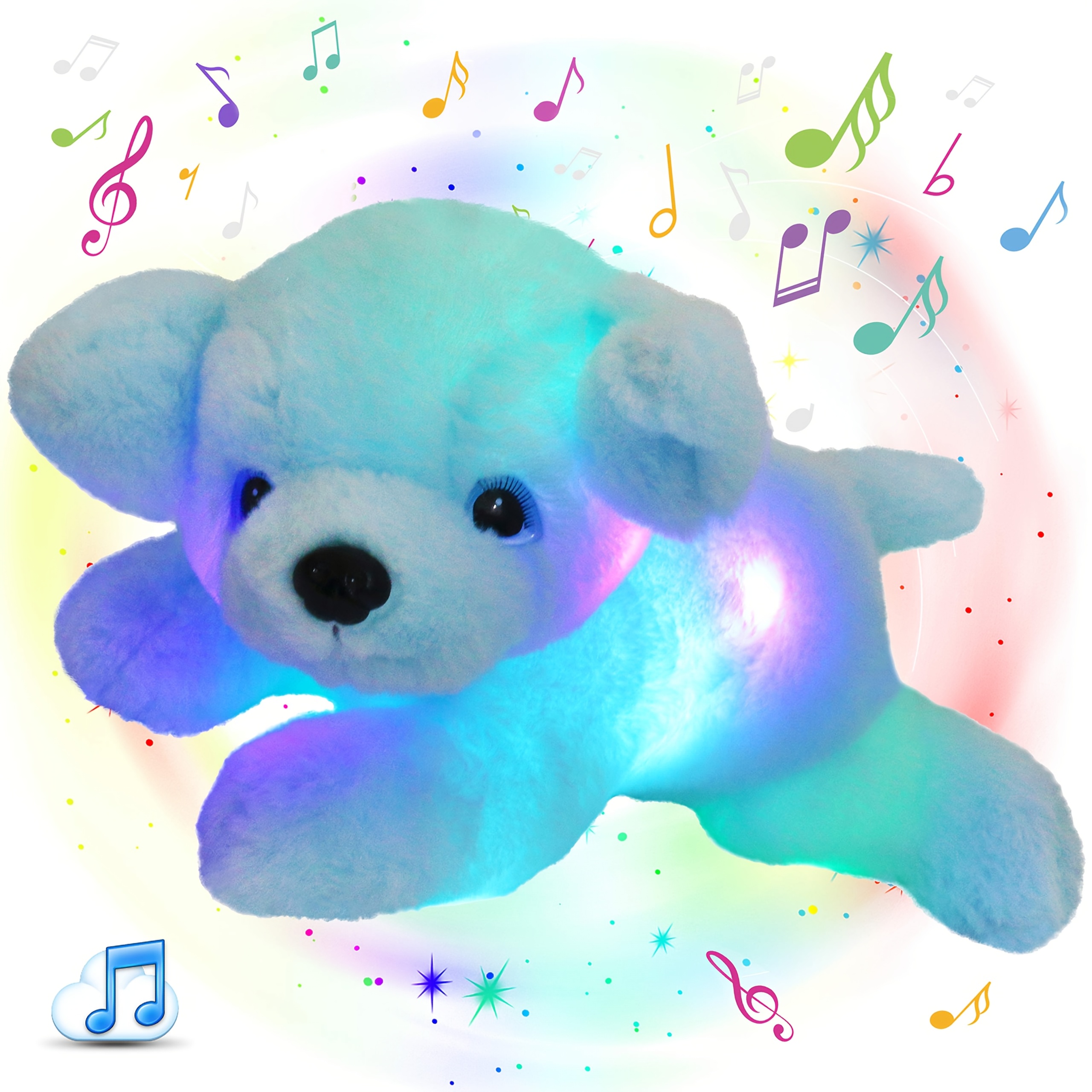 TEMU Glowing Music Plush Toy, Cute And Soft Stuffed Animal Doll, Birthday Gifts, Halloween Christmas Gift, Children's Soft Plush Doll, Interior