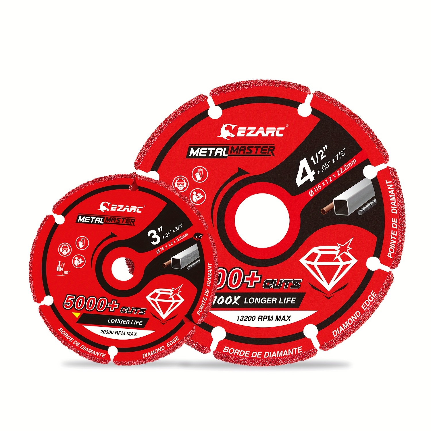

Ezarc Metal Master 3" / 4.5" Diamond Cutting Wheel - 1pc, 5000+ Cuts, Accurate, 100x Longer Life, Suitable For Metals, , Steel, Iron, And Stainless Steel
