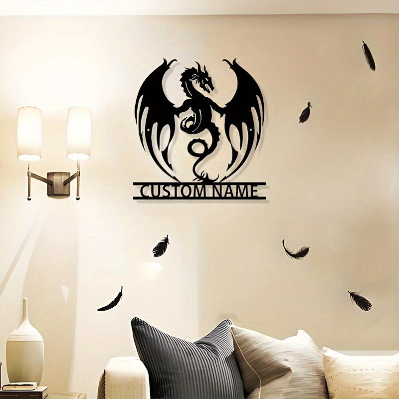 

Customizable Metal Flaming Sticker & Mural With Art Deco Style – Reusable Matte Finish Detachable Art With Personalized Name Feature For Home Decor And Gifting