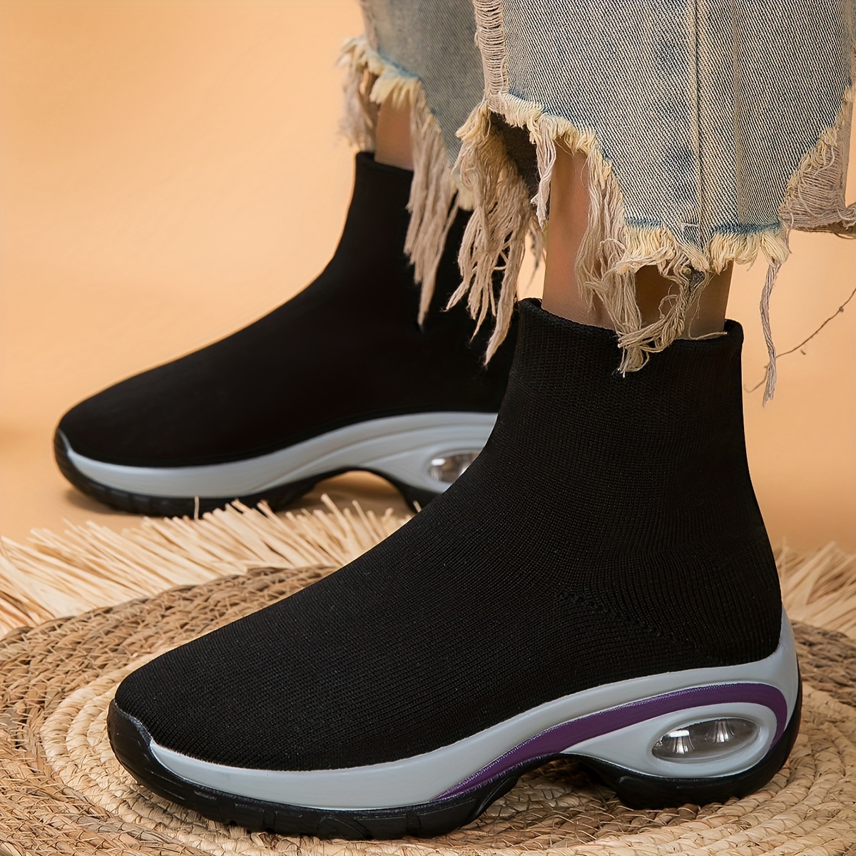 women's breathable knit sneakers lightweight comfortable Temu Canada