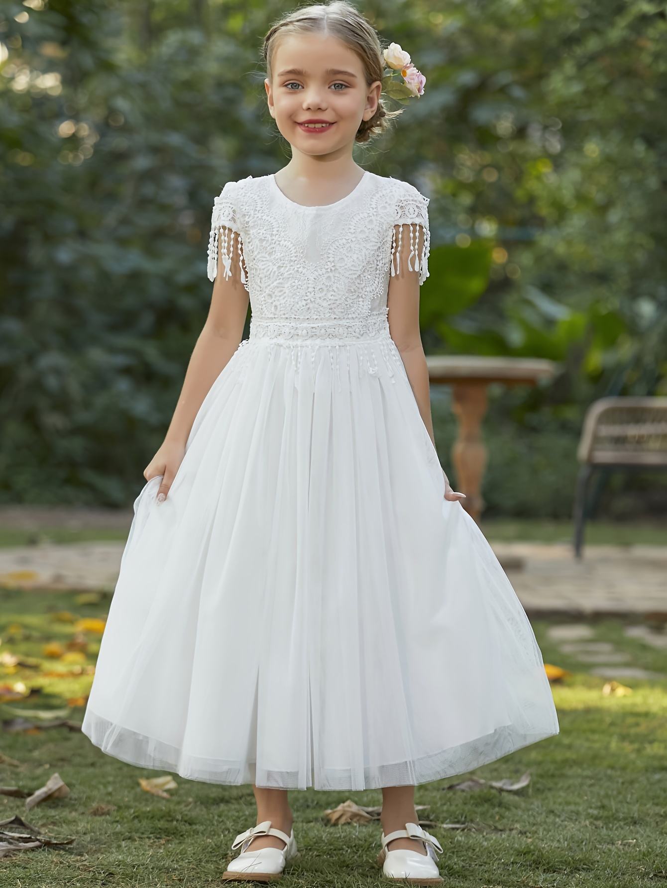 Elegant Solid Hollowed Out Off the Shoulder Princess Dresses