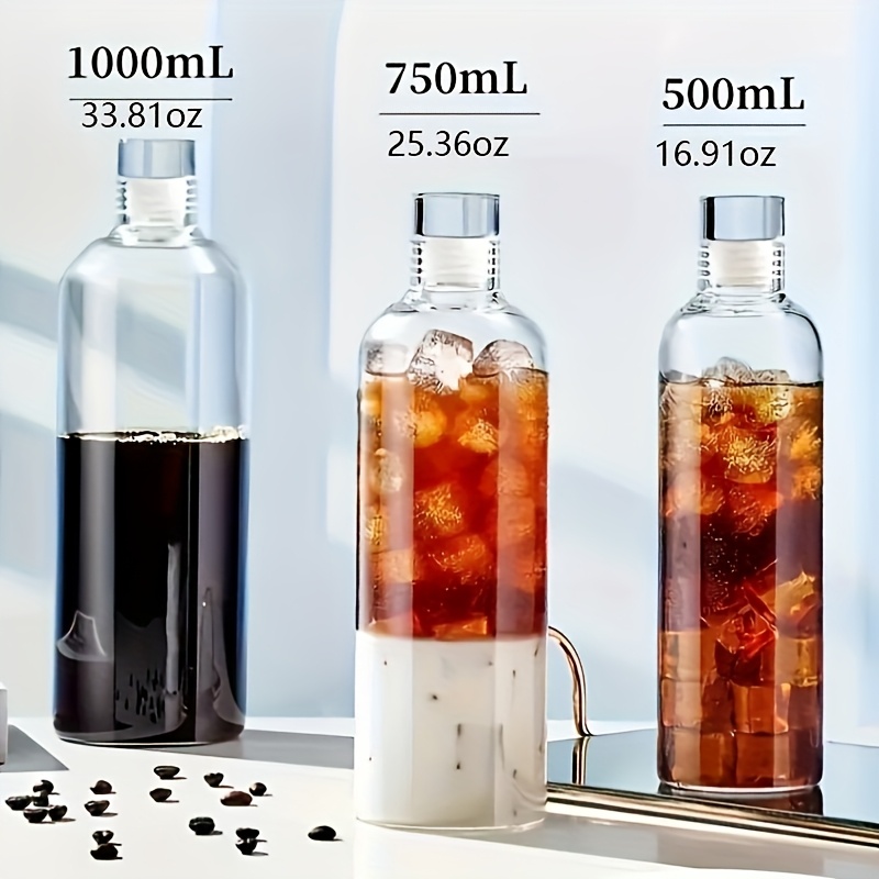 

Ensemble de bouteilles d'eau en verre borosilicaté , anti-fuite, portable pour les activités de - Gobelets en verre transparent, 350 ml, 500 ml, 750 ml, 1000 ml