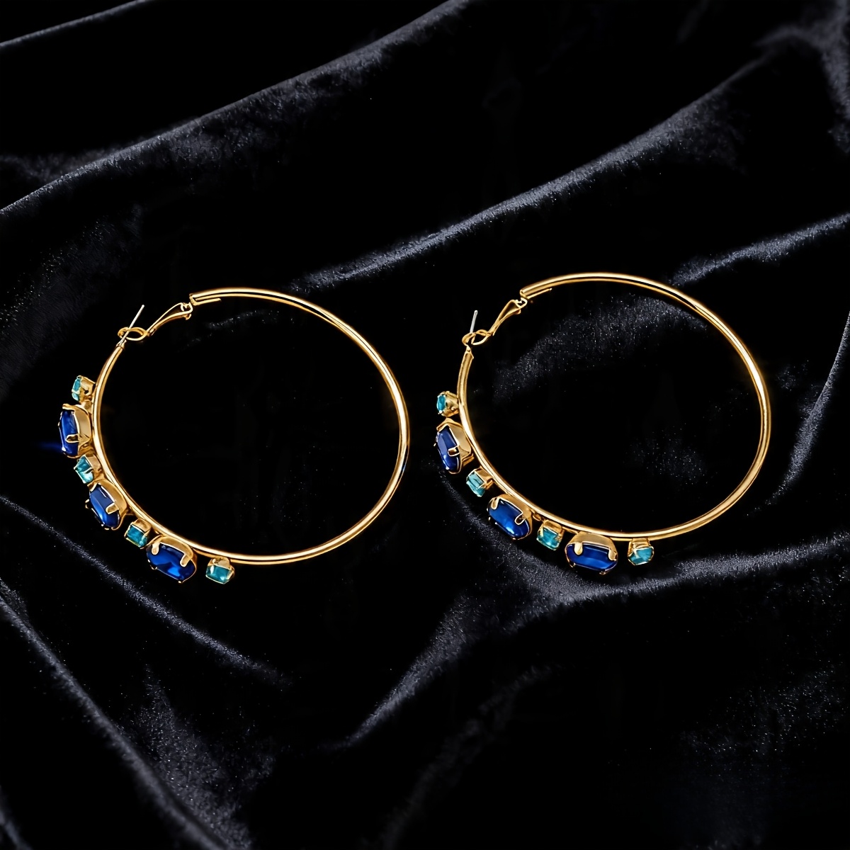 Women's Inlaid Colored Synthetic Zirconia Round Earrings