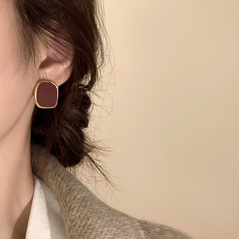 Square Stud Earrings Zinc Alloy for Women