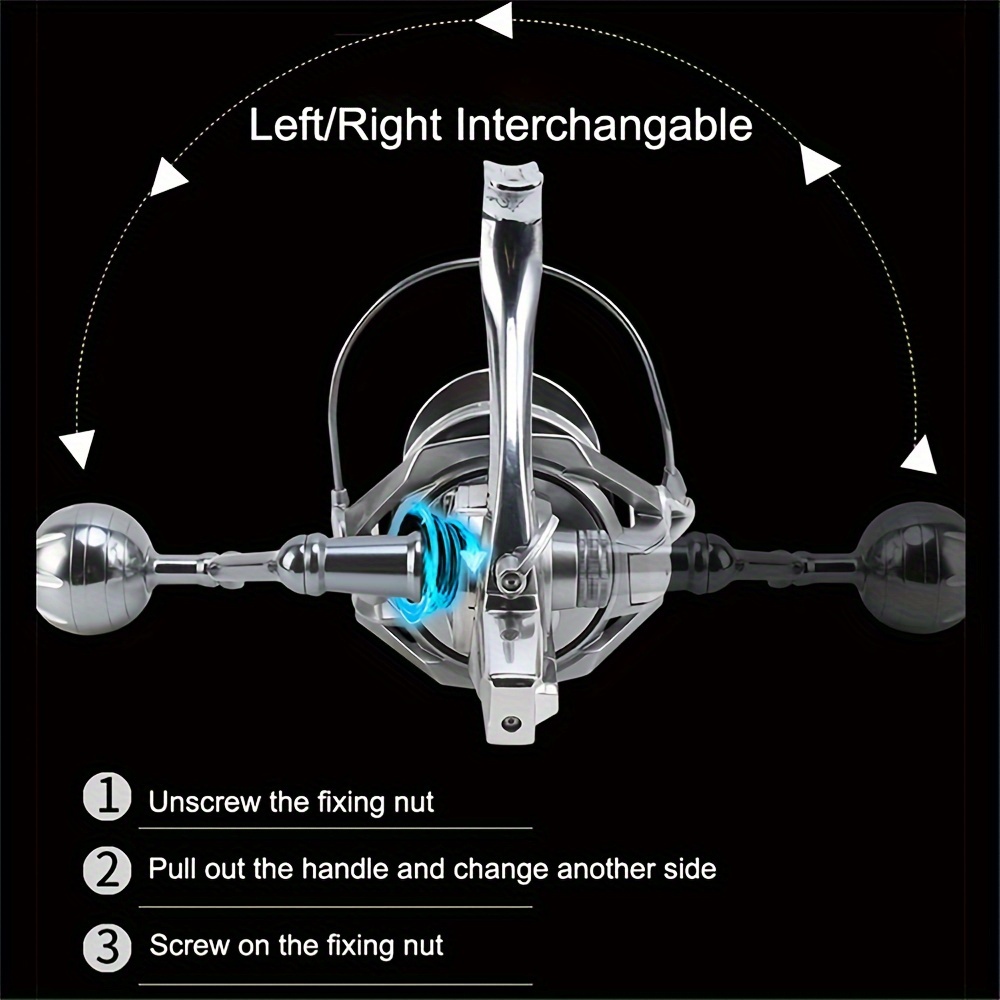 New Metal Fishing Reel Double Guide Rod Structure Long Casting Reel Model 8000-12000