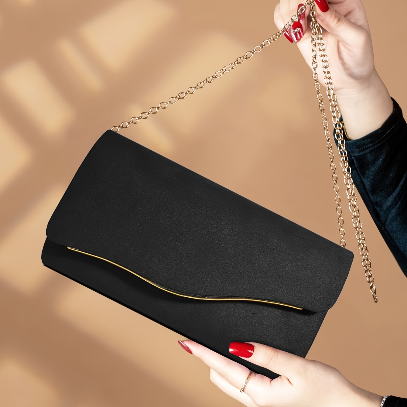 TEMU Luxury Simple Plush Women's Evening Bag, Stylish And Elegant Party Clutch, Perfect Purse For Party, Brides, College Students, Women's Business