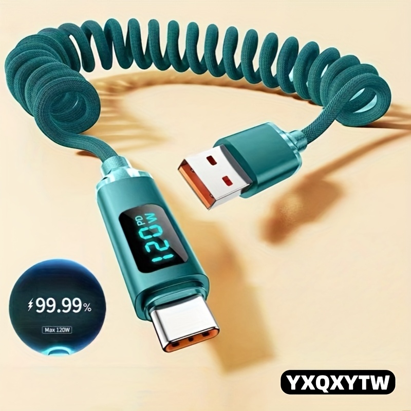 USB A-დან Type-C-მდე სუპერ სწრაფი დამტენი კაბელი | 100.58/201.17 სმ ნეილონის შეწნული, არ იხლართება, პორტატული, გამძლე, დაჭიმვის მიმართ მდგრადი, 120W სიმძლავრის გამომავალი, თავსებადია Huawei/vivo/Samsung/Oppo/Honor-თან