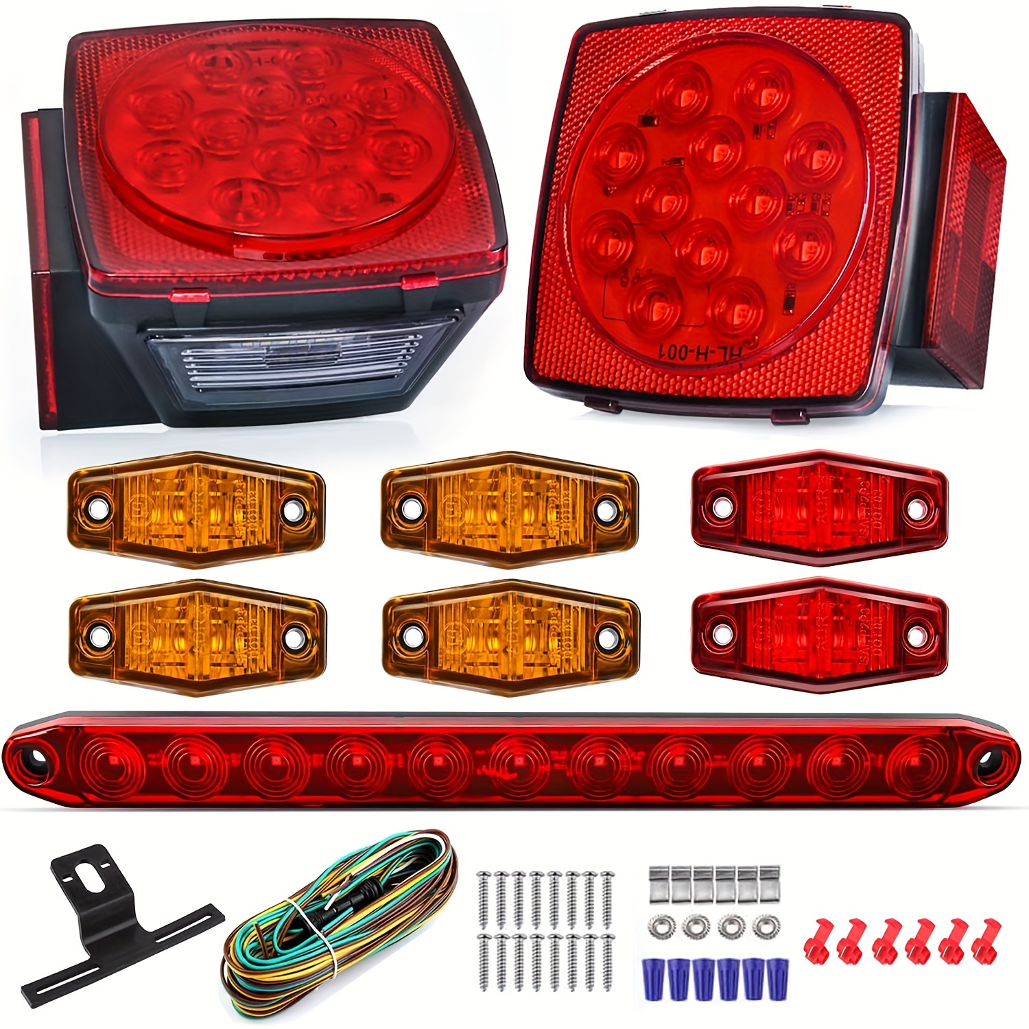 

Boat Trailer Lights Submersible Kit, Red Amber Trailer Marker Lights, For Utility Trailer