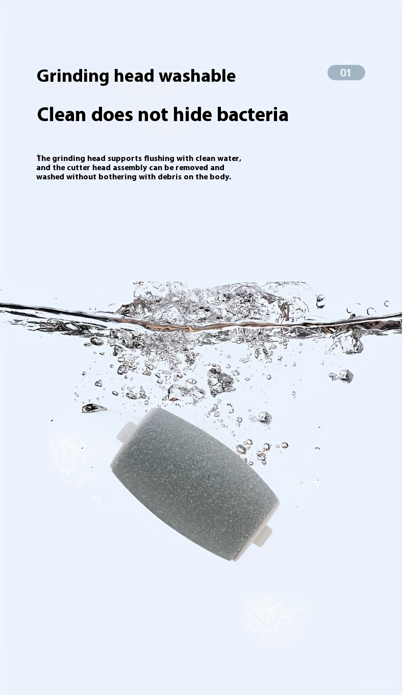 2025 new rechargeable electric grinder three replaceable grinding heads thick grinding head for thick polishing portable and usb charging light beige care for cracked and dry light beige for halloween christmas valentine Product details 12