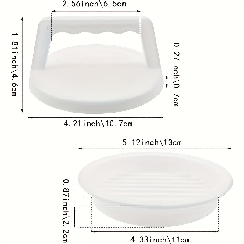1 Molde Creativo Redondo Antiadherente para Hacer Burgers | Molde de Plástico para Bocadillos de Carne para Res, Queso, Verduras, Ideal para Picnic al Aire Libre, Barbacoa, Accesorio de Cocina