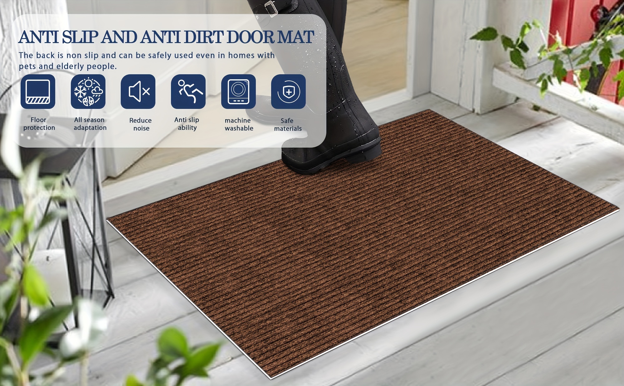 ultra absorbent non   mat quick dry machine washable entrance rug with   rubber backing for indoor outdoor   dirt friendly     details 0